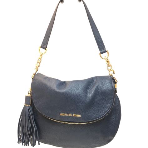 Michael Kors Navy Blue Convertible Bedford Flap Med Shldr